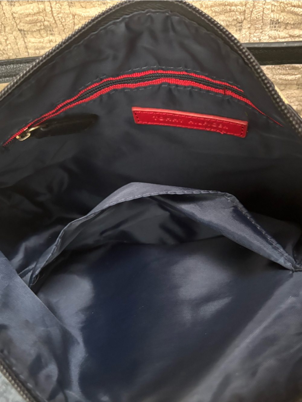Tommy Hilfiger Black and Cream Monogram Shoulder Bag - Picture 3 of 3